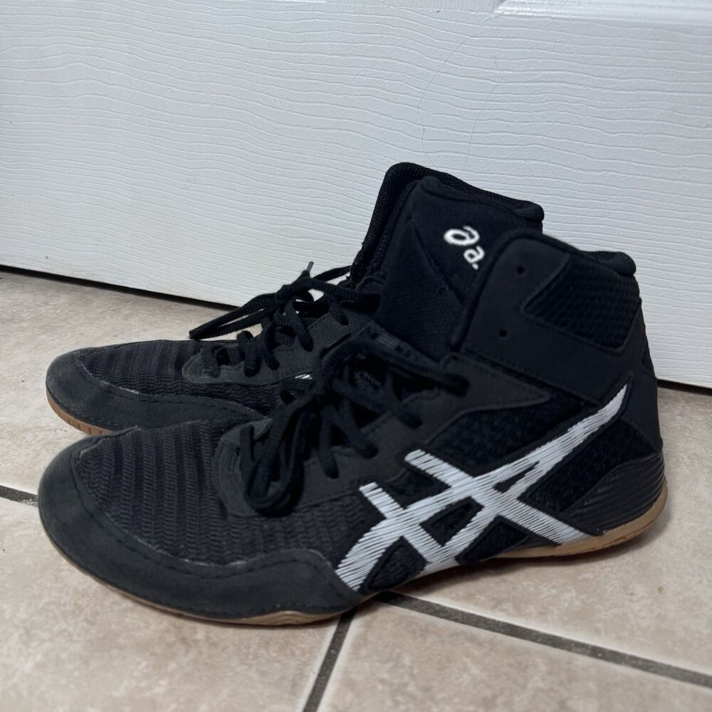 ASICS Matcontrol 2 Wrestling Shoes Men’s Size 10 Black White Gum Boots 1081A029